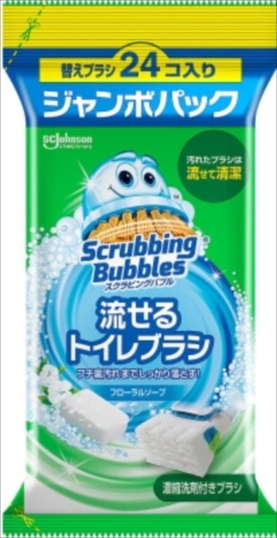 Scrubbing Bubble Flushable Toilet Brush Floral Soap Replacement Jumbo [For Home Detergent/Toilet]